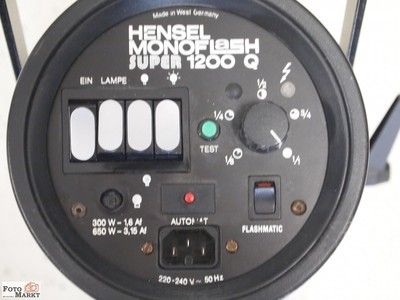 Hensel monoflash SUPER 1200 Q Studio Flash 650w Flash Testa Incl generatore 220v 