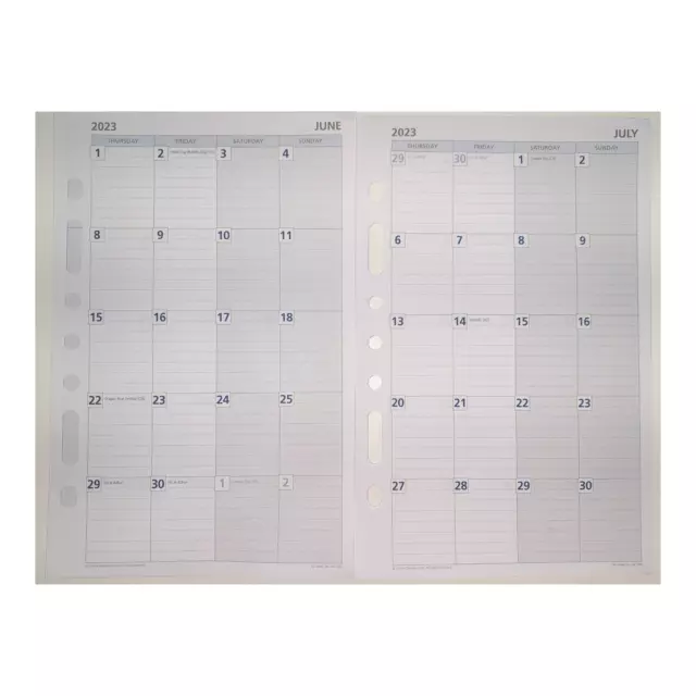 Day Planner Refill 2024 - Monthly Dated (one year), Size Desk