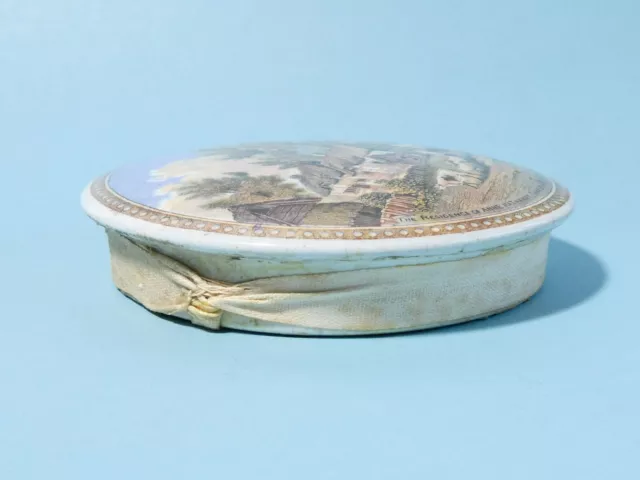 19thC RESIDENCE OF SHAKSPEARES WIFE Pictorial Prattware Pot Lid #228c 3