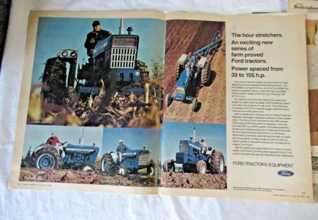 1968 FORD 5000 4000 8000 tractor large print AD poster 2 pages