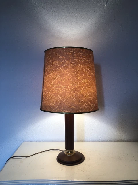 Rare Pied De Lampe En Cuir Bordeaux Le Tanneur - Vintage 1950 - Fabriqué En France