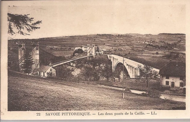 CPA 73 SAVOIE PITTORESQUE. LES DEUX PONTS. LL. N°22...ECRITE EN 1933.BE.(ref 65)