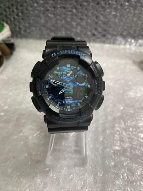 CASIO G SHOCK GA100CB 1A Men s XL 3 Eye Cool Blue Black Camo Ana Digi Watch 75.00 PicClick