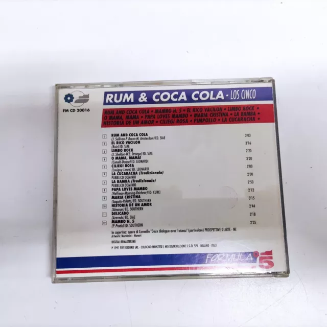 Los cinco rum & coca cola cd five formula 5 timbro rosso siae CD FM CD 200 16 3