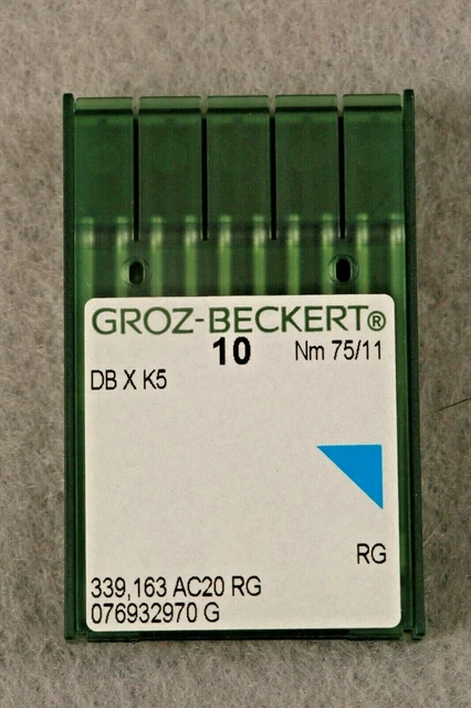 20 agujas máquina de coser bordado industrial Groz Beckert DBXK5 75/11 Reg Pt.