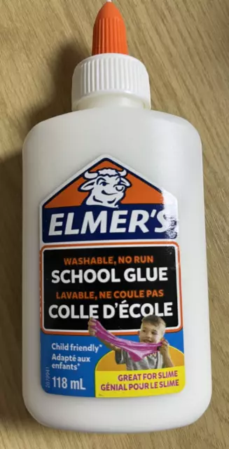 Elmers School Glue White Washable No Run PVA Glue Pack Of 8 - 118ml Each (B2)