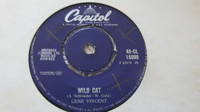 Gene Vincent Wild Cat 7" 1959 **Sehr guter Zustand +**KOSTENLOSER VERSAND*