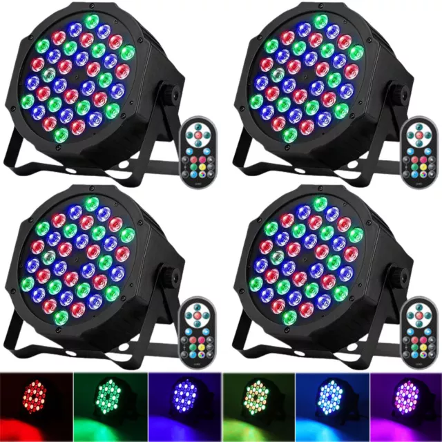 4Pack 36 LED RGB Stage Lighting PAR Light DMX Beam Party DJ Disco Ball Lights US