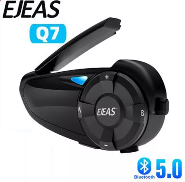 Ejeas Q7 Motorcycle Helmet Headset Intercom 7 Rider Interphone Bluetooth 5.0