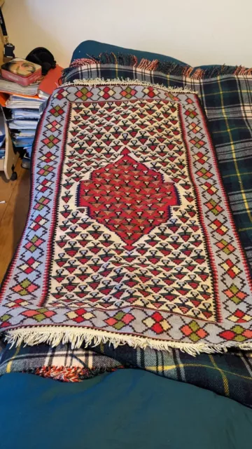 Multicoloured Wool Kilim Rug Hand Made