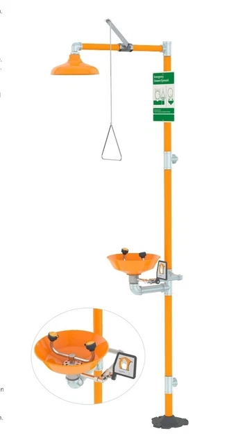 Guardian G1902P Safety Shower Eyewash Station Combo Unit, Plastic Bowl