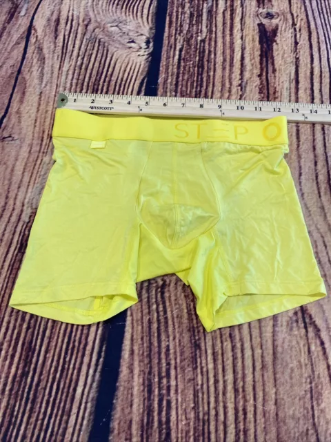 NWOT Step One 4.5” Inseam Men's Trunk Brief Cheeky Cheddars Yellow Size XS