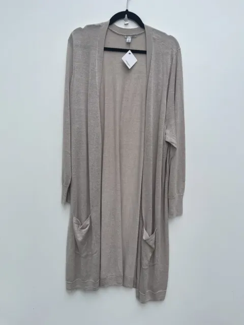 Halogen NWT Long Maxi Open Front Tan Cardigan