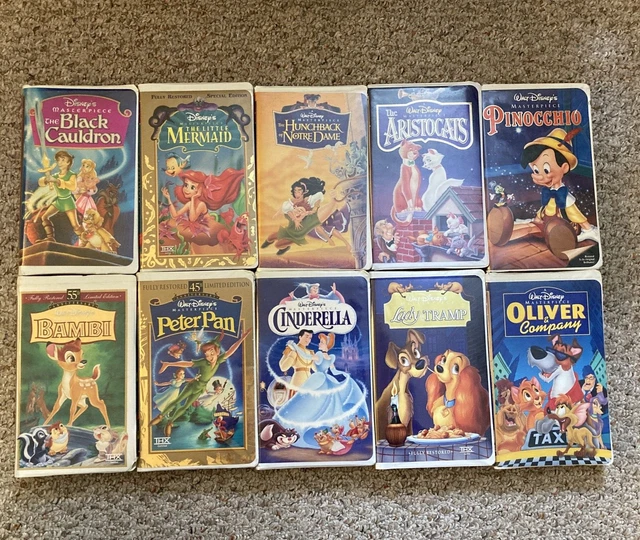 WALT DISNEY MOVIES VHS VCR Tapes Lot 10 Masterpiece Collection Kids NEW
