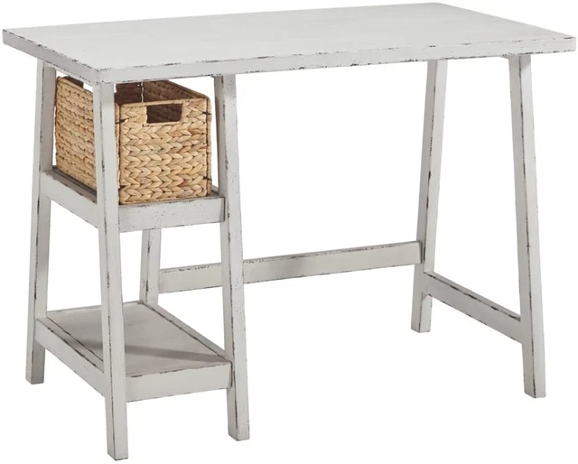 Signature Design by Ashley Mirimyn Farmhouse Home Office Small Desk with Basket,