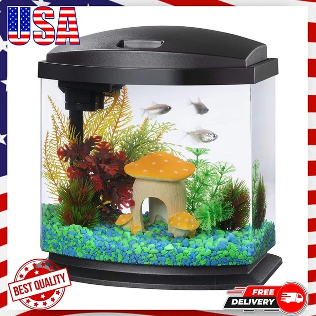 Aqueon LED MiniBow Aquarium Kit with SmartClean Technology Black 2.5 Gallons
