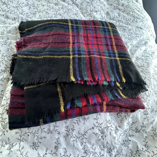 ASOS Large Red/Blue/Black Plaid Blanket Scarf Wrap  60 X 60” - Soft and Cozy!