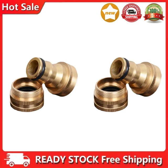 2 Pcs Faucet Fitting Brass Tap Quick Connector for Garden Tubing Car Washer Pipe