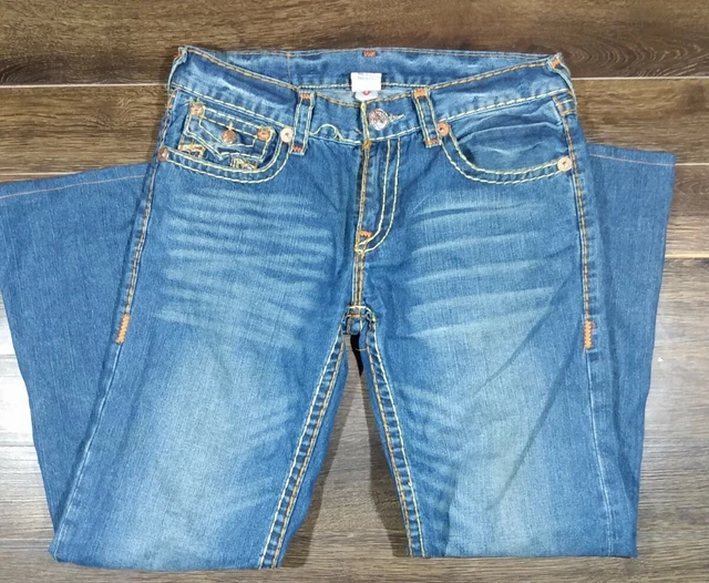 TRUE RELIGION Logan Super T Jeans Men's USA Size 34/29 Thick Stitch Flair Leg TRUE RELIGION Logan Super T Jeans Men's USA Size 34/29 Thick Stitch Flair Leg