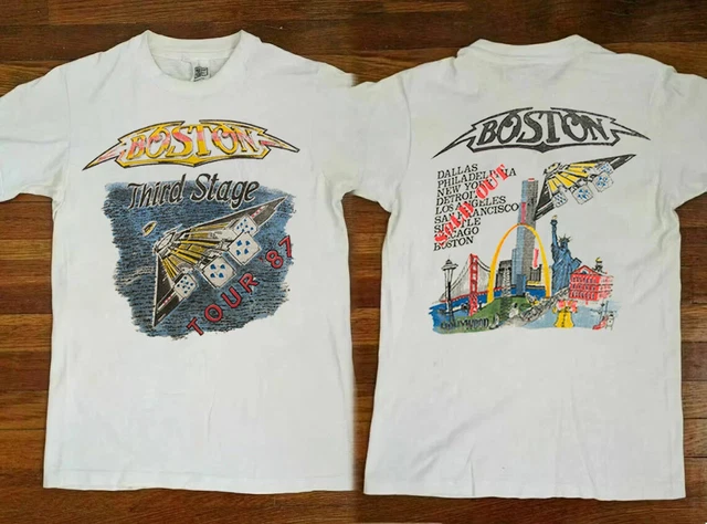 BOSTON THIRD STAGE World Tour 1987 White Unisex T-Shirt, 80s