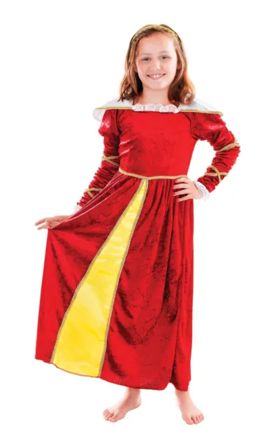 Medieval Tudor Disfraz para Niña - Niños Carnaval Disfraz de Princesa