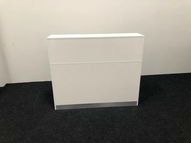 WHITE RECEPTION DESK 1800mm W/1100mmH/600D counter table riser office ...