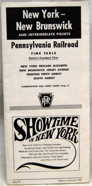 Pennsylvania Railroad Public Timetable Brochure Guide 1967 Vintage Train Travel