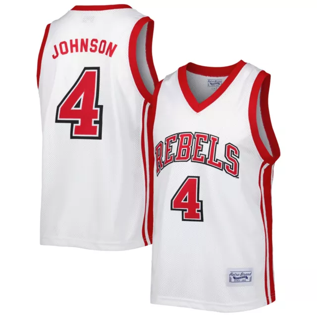 Men's Original Retro Brand Larry Johnson White UNLV Rebels Alumni Commemorative