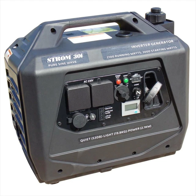 STROM30I CAMP CARAVAN Inverter Generator Quiet 53db 3kw Starting 2.1k ...