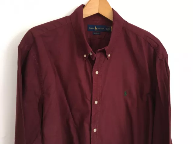 Polo Ralph Lauren Mens  Xxl 2Xl 50-54 Deep Red Maroon Shirt