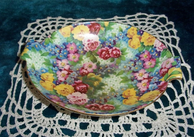 English Royal Winton Grimwades JULIA Floral Chintz Creamer, Sugar & 2 Trays 2
