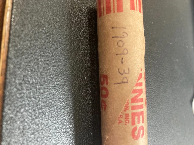 1909-1939 PDS Lincoln Wheat Cent Penny Roll of 50 Coins Mixed Dates Average Circ