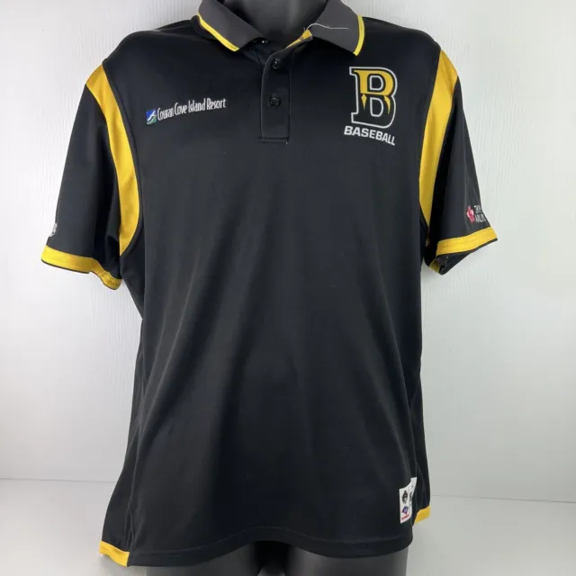 BLK Brisbane Bandits ABL Licensed Supporters Polo Shirt Mens 2XL Black/Yellow