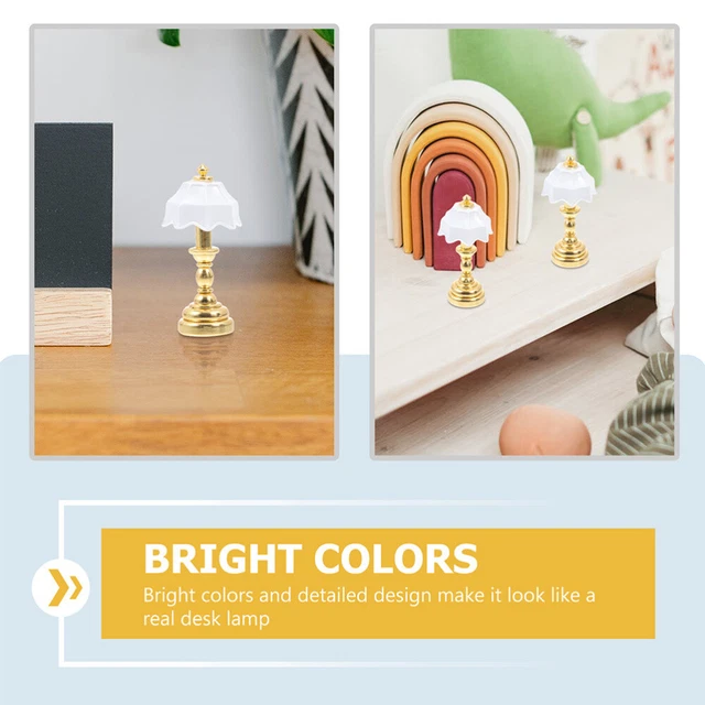 2 COUNT DOLLS House Lamp Battery Operated Lights Dollhouse Table £14.89