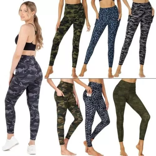 LOT de leggings femmes contrôle du ventre taille haute taille polaire yoga  de gy