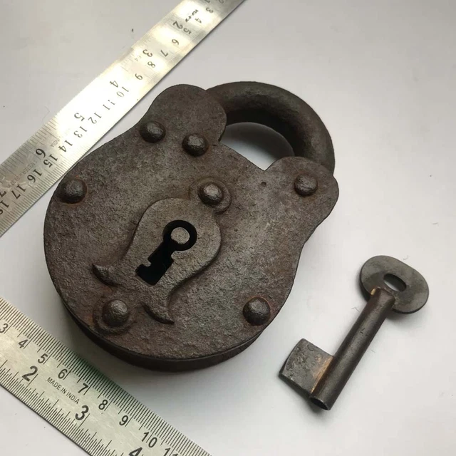 ANCIENNE SERRURE EN FER FORGE ET SA CLEF EUR 35,00 - PicClick FR
