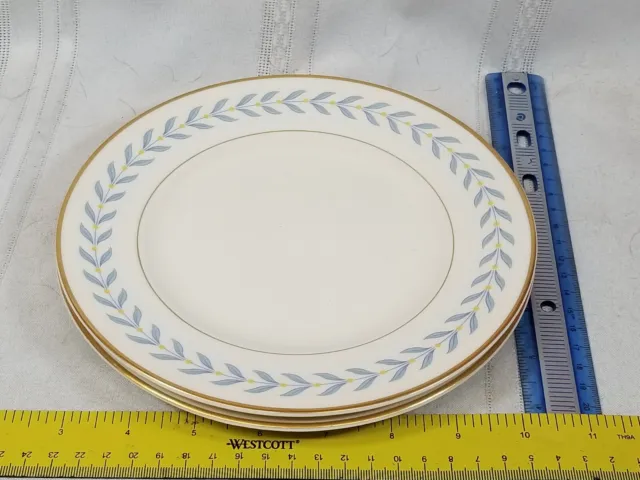 2 Syracuse China Old Ivory Sherwood Blue Laurel Salad Plates