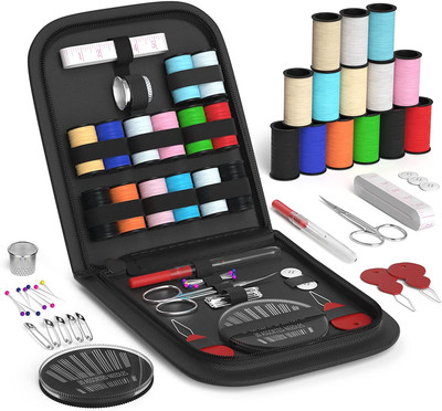 BILIEASY Kit da cucito 51 mini kit da cucito per adulti da viaggio blu 