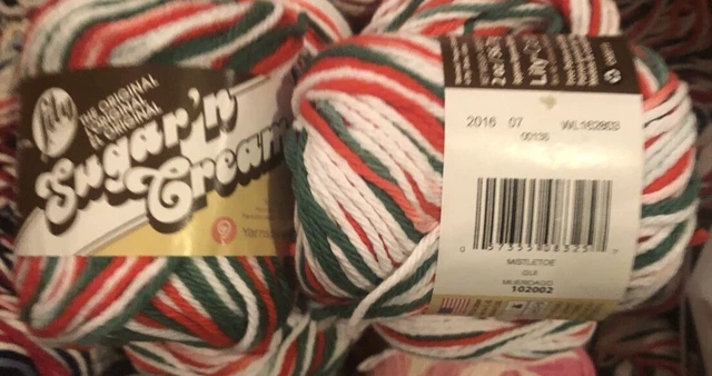 6 hilos de algodón de lirio azúcar y crema original, muérdago 100% algodón de EE. UU. - 2 oz ea