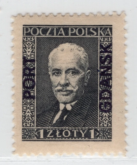 Poland 1933 Port Of Danzig Gdansk Very Scarce 1K24 Mosicki Ovpt Perfect Mvlh