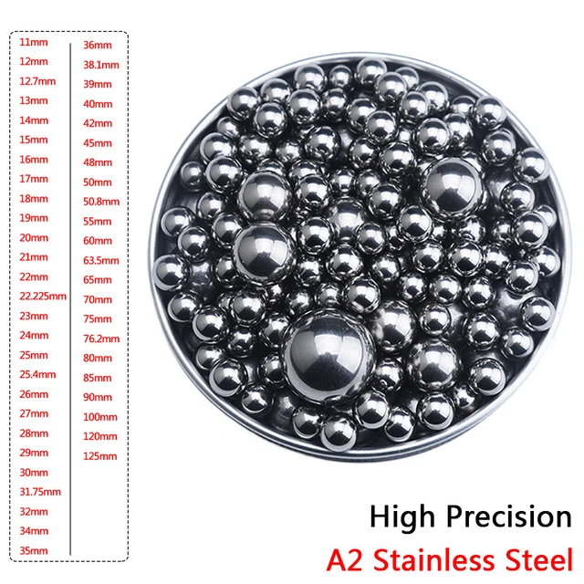 Sfere in acciaio inox solide 11-125 mm 304 A2 palla cuscinetto fionda palla catapulta