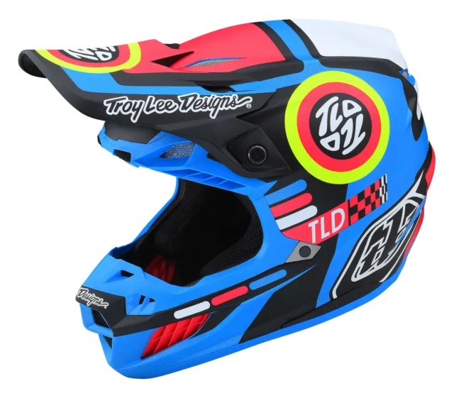 Troy Lee Designs Tld Se5 Composite Helm Drop In Schwarz Blau Neu Motocross Mx