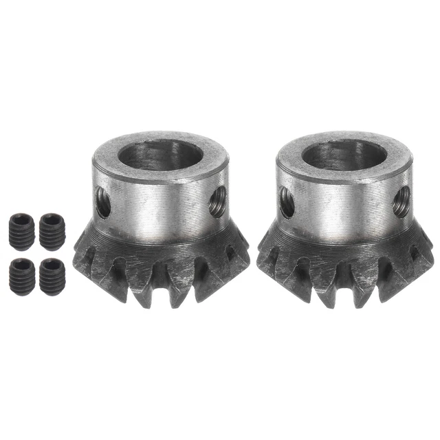2pcs Bevel Gears 2M 12 Teeth 12mm Shaft Hole Tapered Bevel Pinion Gear