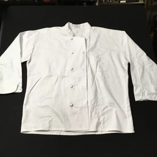 Uncommon Threads Chef Coat Jacket Mens Medium Double Breasted Long Sleeve Pocket