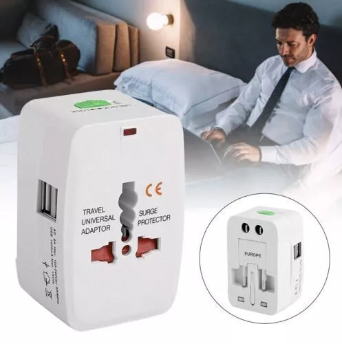 Travel Adapter World Wide Use Universal New Plug Charger UK EU AU US +2 USB Port
