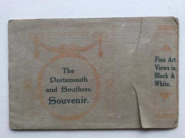 Portsmouth & Southsea 1908 ‘Souvenir’ booklet of postcard-size views for posting