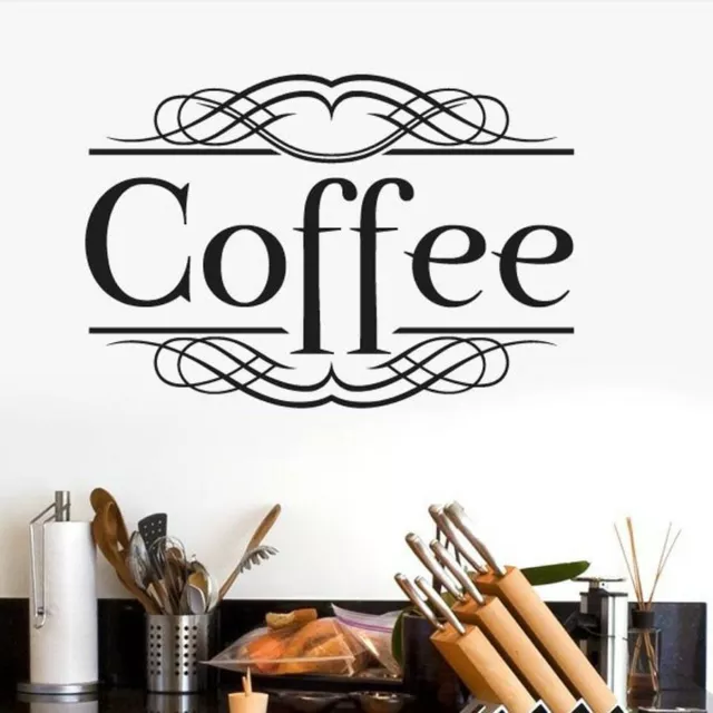 Coffee Classic Sign Wall Window Sticker Home Decor Kitchen Living Room Cafe Bar