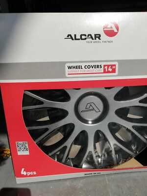 Alcar OFFERTA SALDO KIT 4 PEZZI COPPETTE IN PLASTICA DURA  ALCAR DA 14" GRIGIO E NERO 