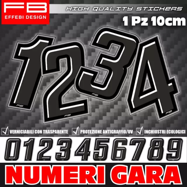 Adesivi Stickers NUMERO GARA NUMERI Moto Cupolino Auto Go Kart Quad Barca Tir