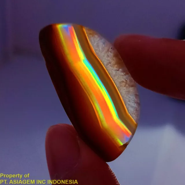 19ct 'A' Grade Rainbow IRIS AGATE ~Multi-Color Fire~ 1-of-a-kind ~100% Natural
